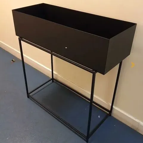 BRAND NEW BOXED MY HOME BLACK RAISED METAL PLANTER