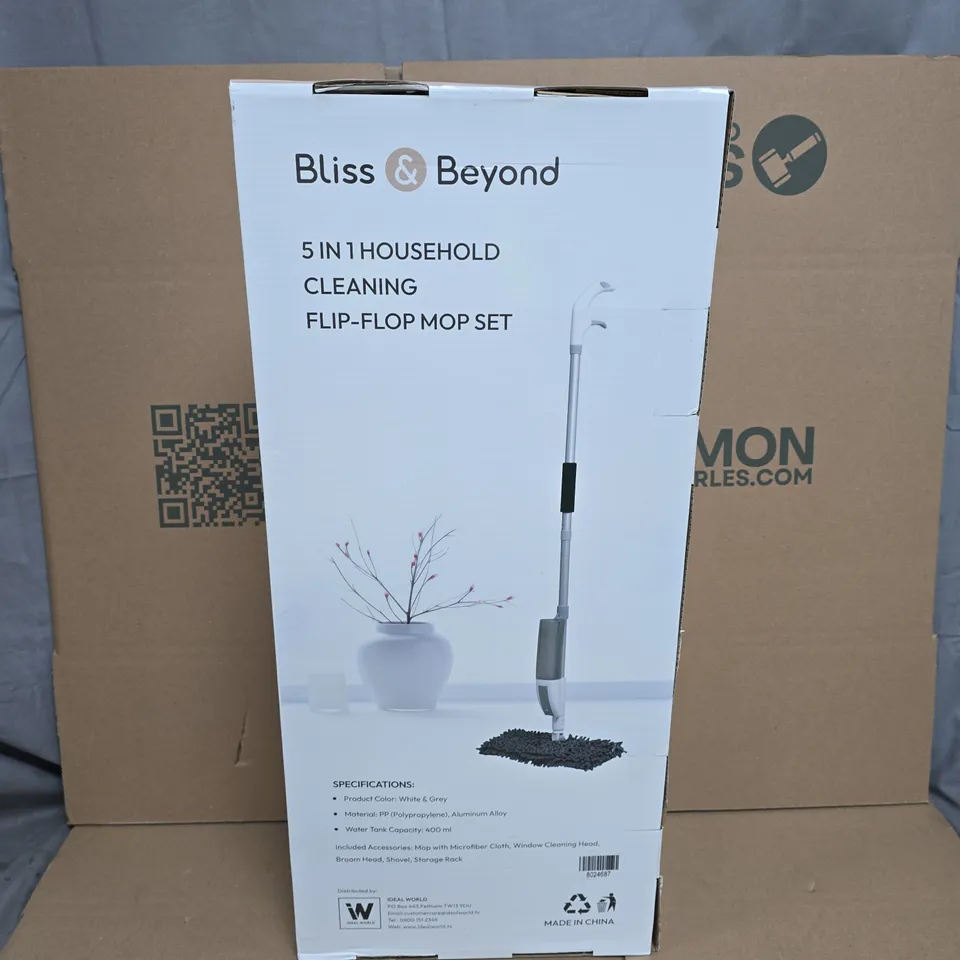 BLISS & BEYOND 5 IN 1 HOUSEHOLD CLEANING FLIP-FLOP MOP SET