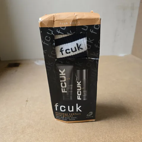 FCUK SPORT BATH & BODY GIFT SET – HAIR & BODY WASH , BODY SPRAY AND SOCKS