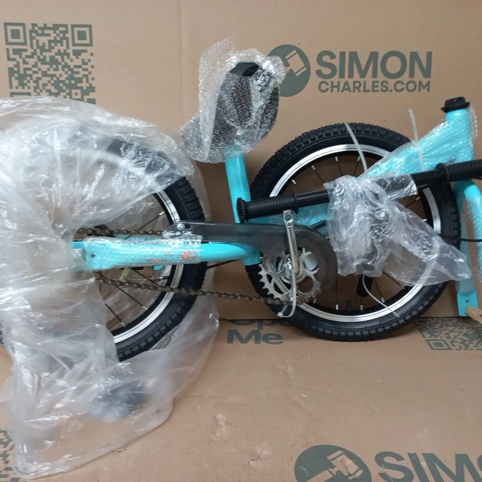 KIDS' 16-INCH TURQUOISE BICYCLE – BOXED MAX WEIGHT 50KGS