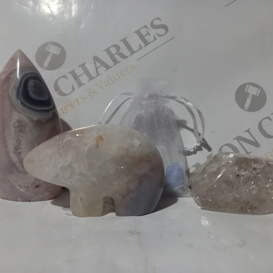 BOX OF APPROXIMATELY 20 ASSORTED CRYSTALS IN VARIOUS STYLES AND SIZES