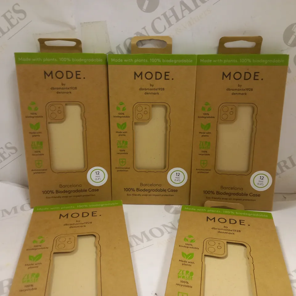 BOX OF 5 MODE BARCELONA 100% BIODEGRADEABLE PHONE CASES FOR VARIOUS IPHONES