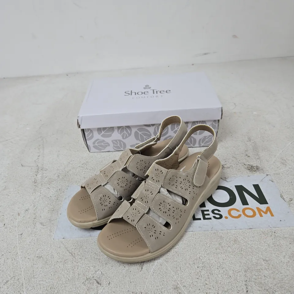 SHOETREE COMFORT CATANIA BEIGE WOMEN'S SANDALS – UK 8
