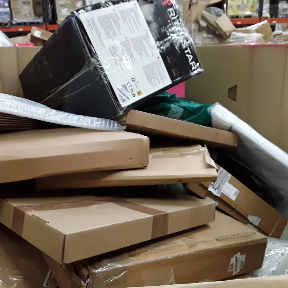 PALLET OF ASSORTED PRODUCTS INCLUDING CONVECTOR HEATER, TOILET SEAT, PORTABLE ICE TUB, LAUNDRY HAMPER, TROLLEY, CLOTHES RAIL