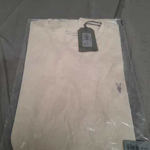 SEALED ALL SAINTS TONIC SS CREW SEASHELL GREY T-SHIRT - MEDIUM