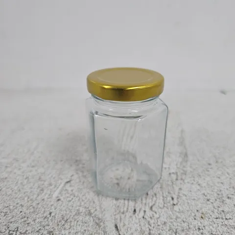 GLASS SPICE JARS WITH GOLD LIDS – SET OF 25