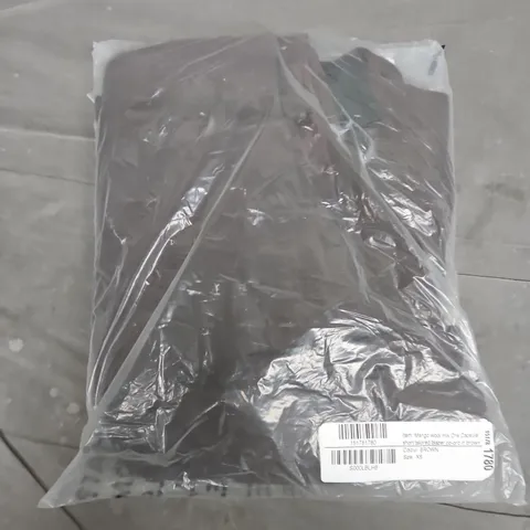 BAGGED MANGO WOOL MIX CROS CAPSULE SHORT TAILORED BLAZER CO-ORD IN BROWN - XS