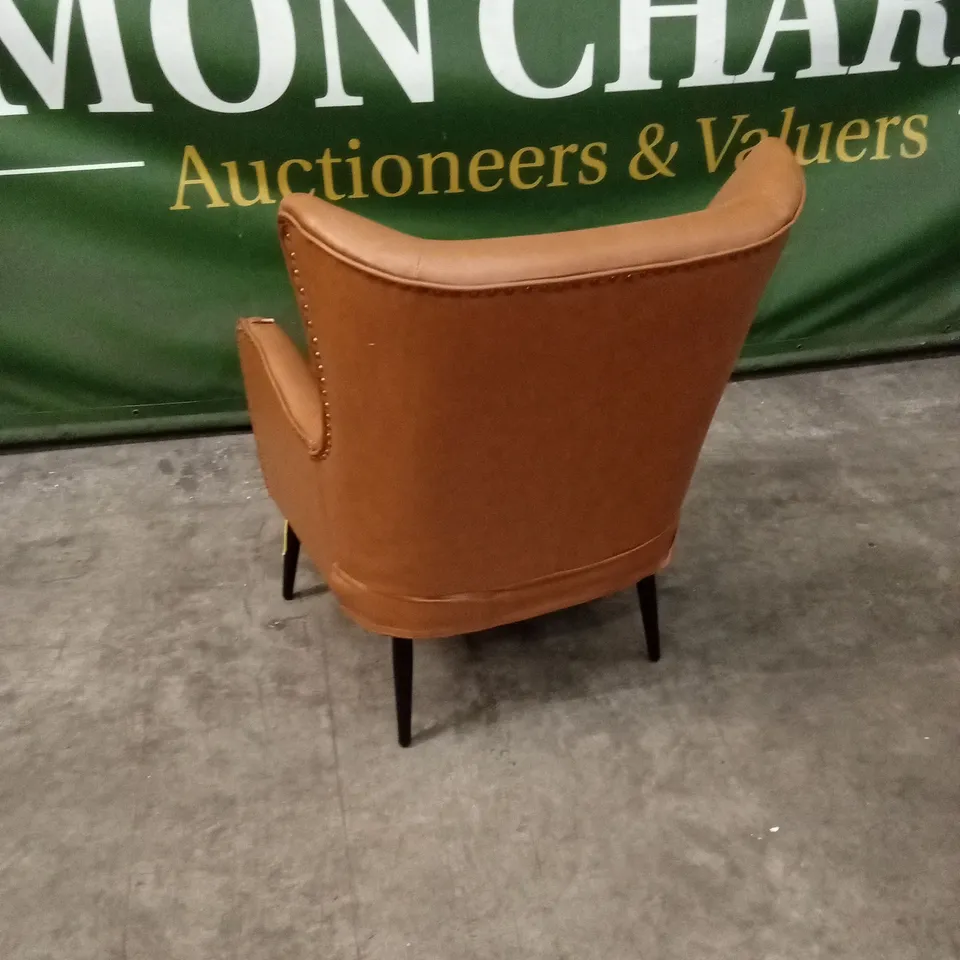 CAHYADI 76cm W MODERN FAUX LEATHER WINGBACK CHAIR