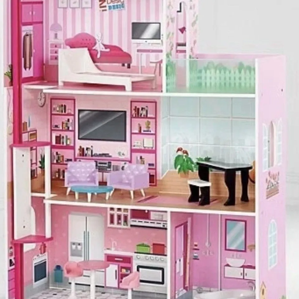BOXED GEORGE HOME WOODEN FASHION GLAMOUR MANSION DOLLS HOUSE