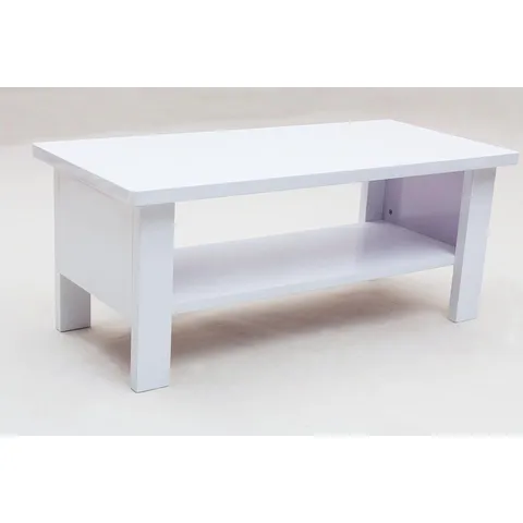 BOXED PERU RECTANGULAR COFFEE TABLE - WHITE HIGH GLOSS, 1100W X 500D X 450H MM