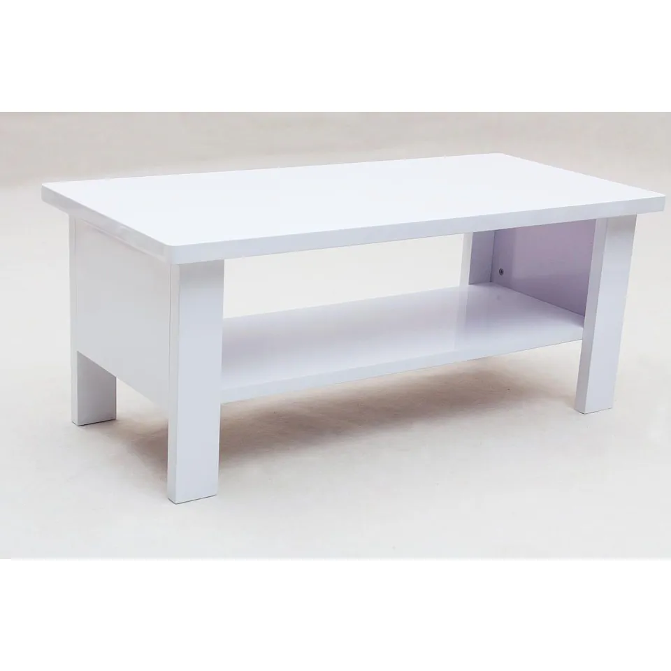 BOXED PERU RECTANGULAR COFFEE TABLE - WHITE HIGH GLOSS, 1100W X 500D X 450H MM