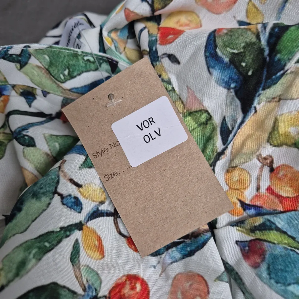 GRENOUILLE SIGNATURE COLLECTION FLORAL SHIRT – MULTICOLOR LEAF & FRUIT PRINT SIZE 42