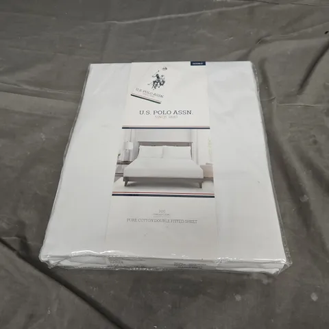 U.S. POLO ASSN PURE COTTON DOUBLE FITTED SHEET 