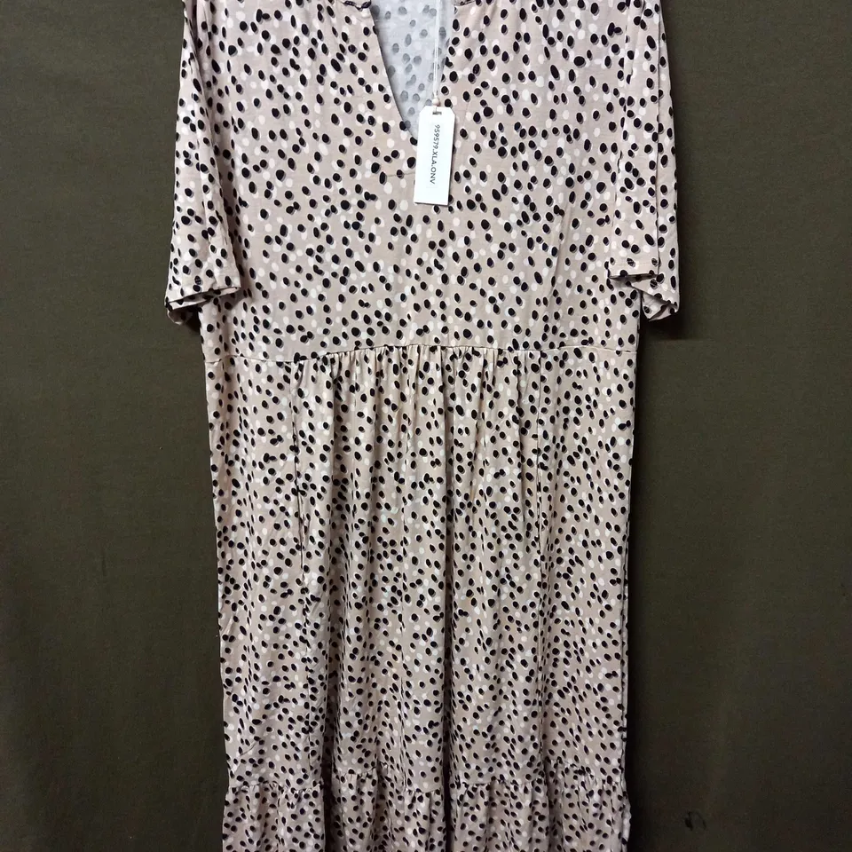 MAISON DE NIMES MAXI DRESS POKEDOT STONE - SIZE XL