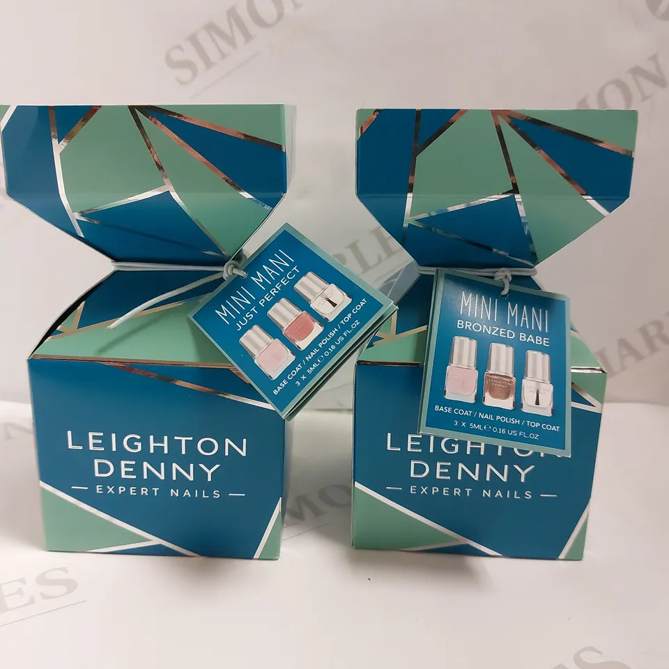 TWO SETS OF LEIGHTON DENNY MINI MANI KITS - JUST PERFECT AND BRONZED BABE