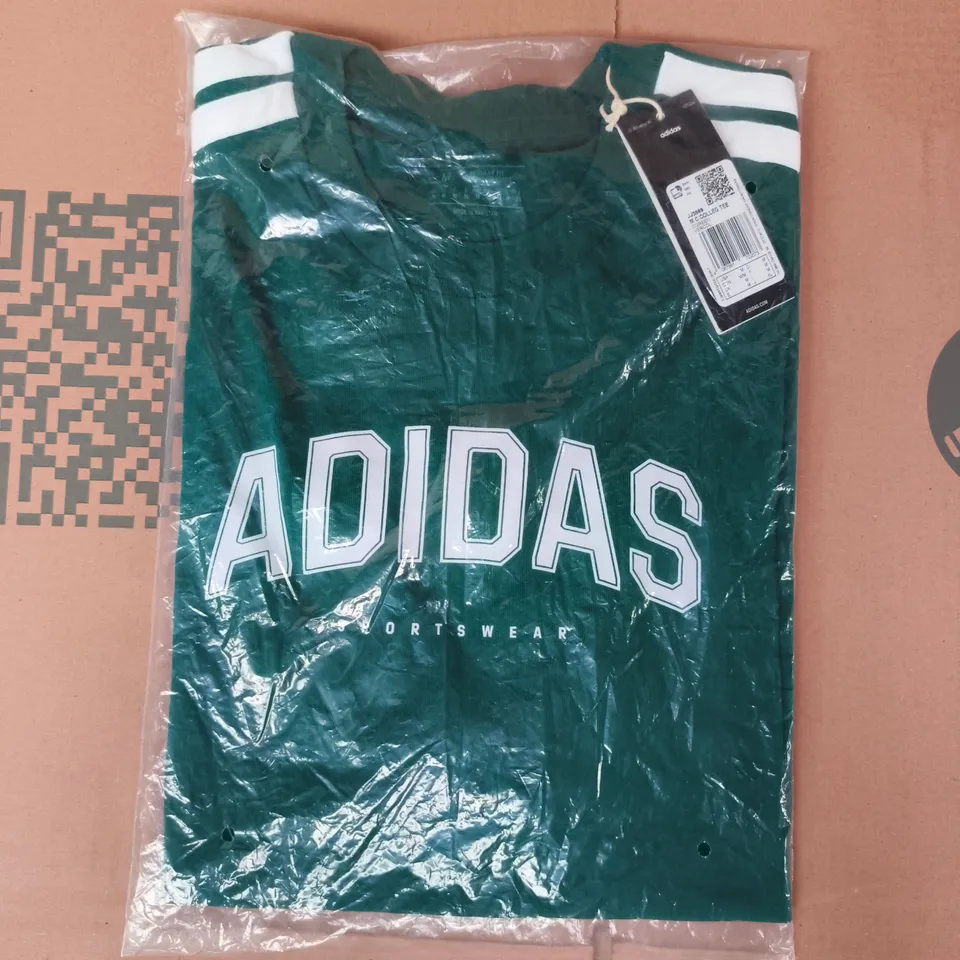 BAGGED ADIDAS CODES COLLEGIATE LINEAR GRAPHIC T-SHIRT IN GREEN SIZE MEDIUM