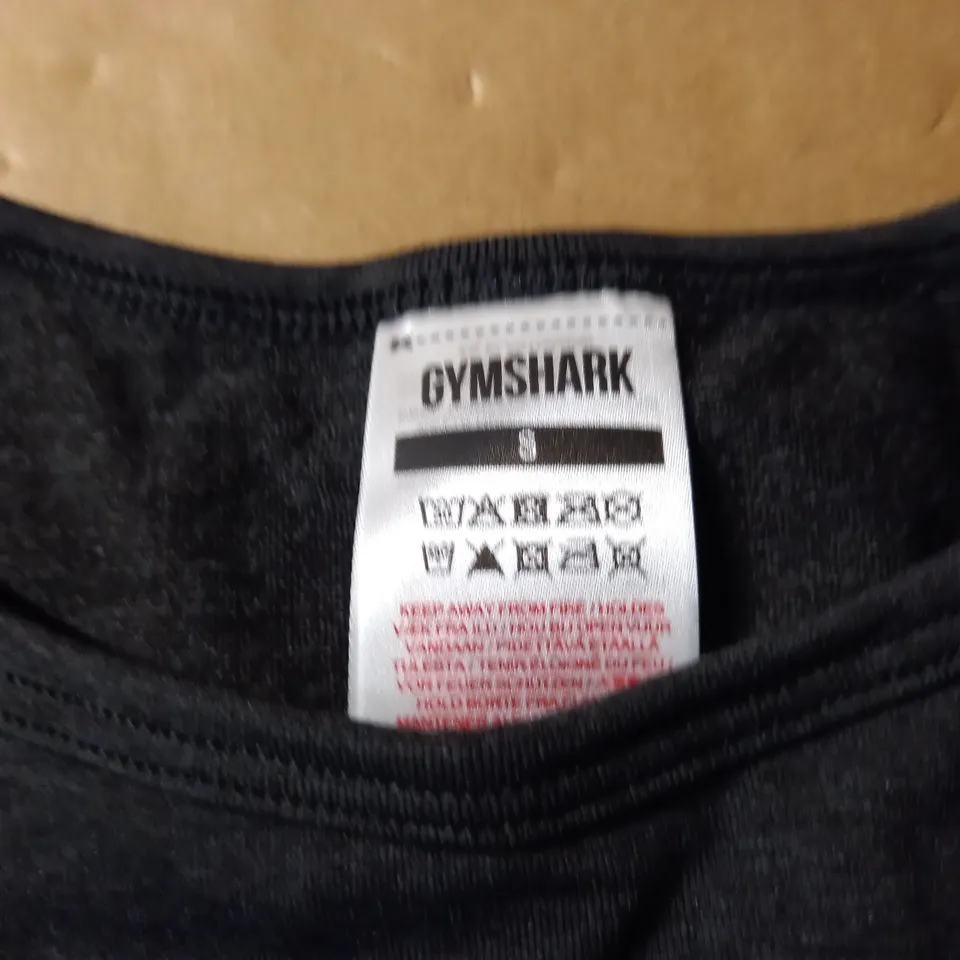 GYMSHARK BLACK WORKOUT TSHIRT - SIZE S