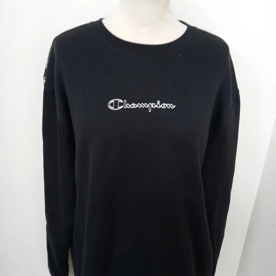 CHAMPION LOGO SLOGAN SWEATSHIRT SIZE L