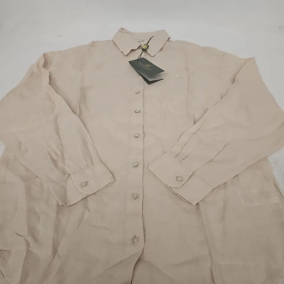 HOLLAND COOPER AMALFI LINEN SHIRT – OATMEAL, SIZE S