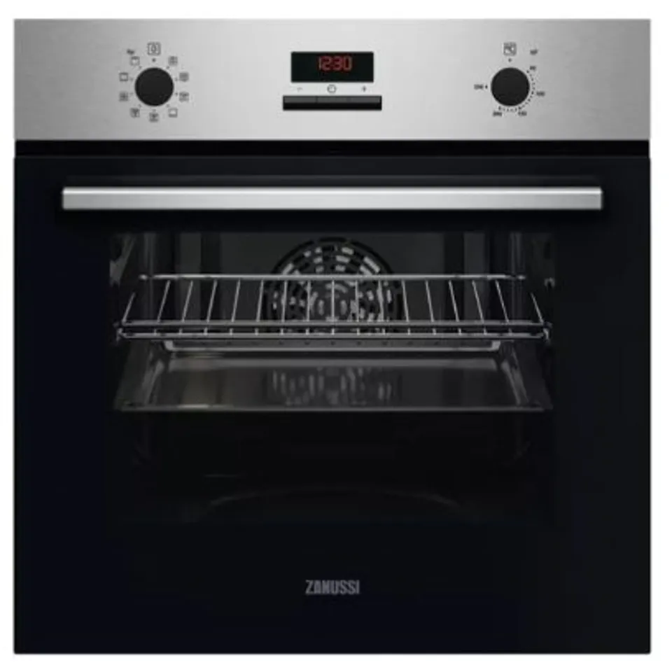 ZANUSSI AQUACLEAN ZOHNE2X2 ELECTRIC OVEN - BLACK & STAINLESS STEEL