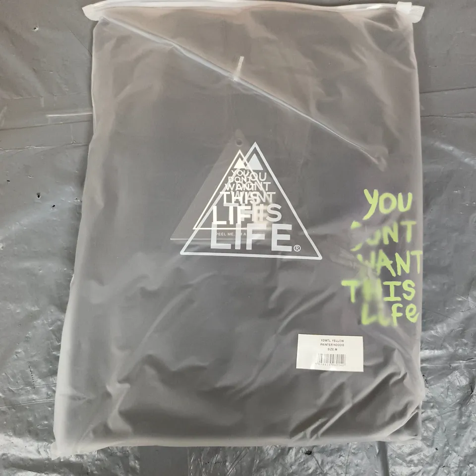 YDWTL YELLOW PAINTER HOODIE – SIZE M