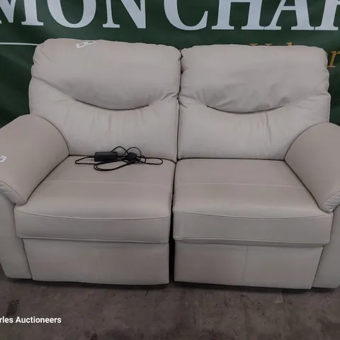 QUALITY BRITISH DESIGNER G PLAN WASHINGTON POWER RECLINING THREE SEATER SOFA CAPRI STONE LEATHER