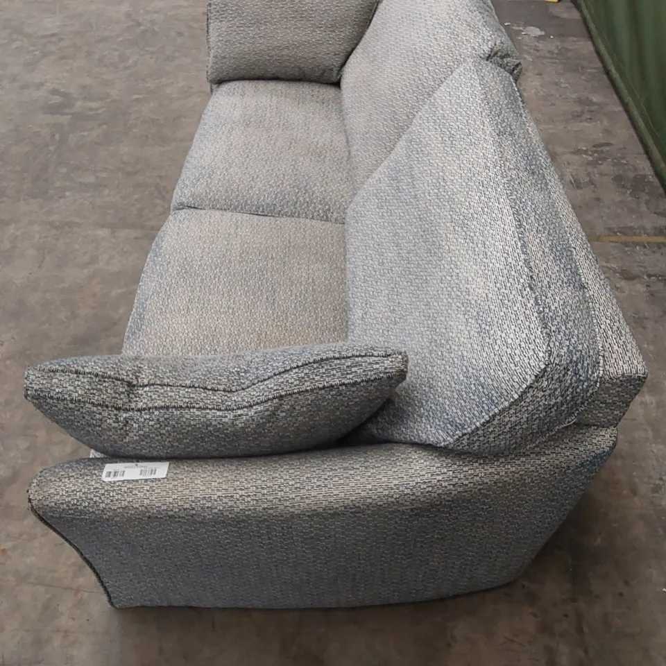 DESIGNER 3-SEATER FABRIC UPHOLSTERED SOFA WITH CUSHIONS