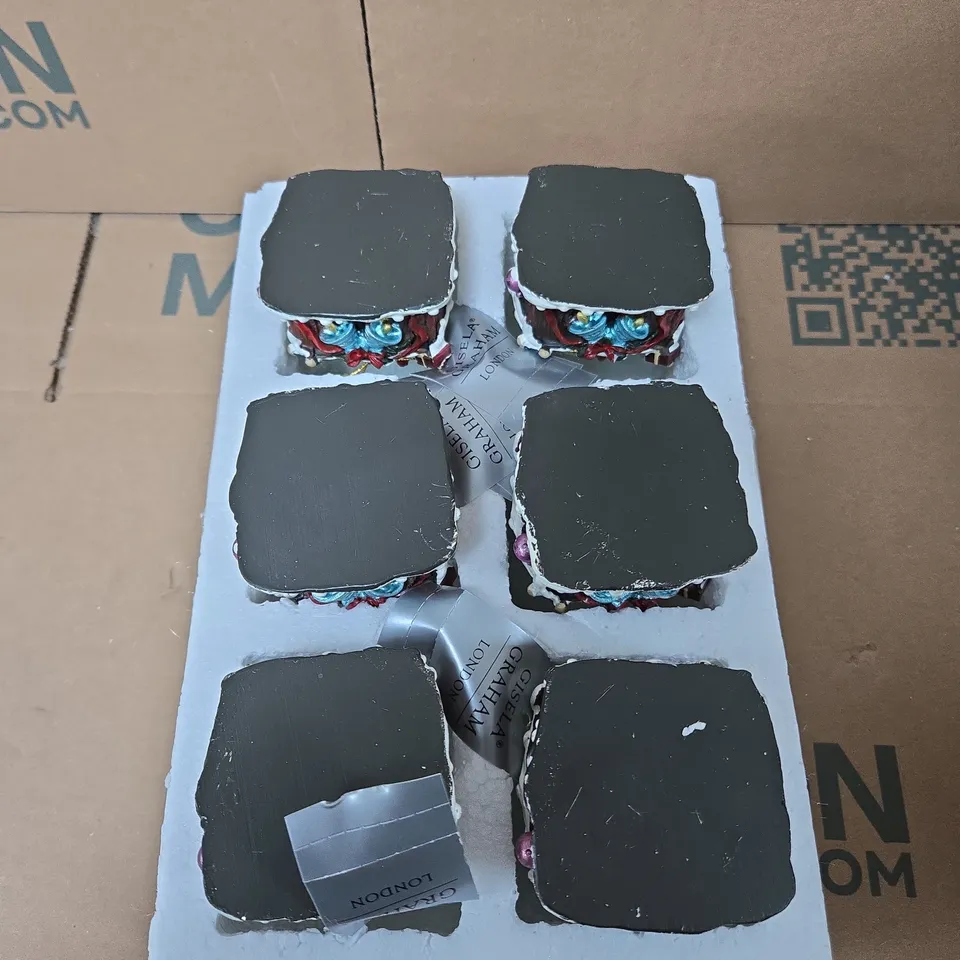 6 X GISELA GRAHAM SANTA CHRISTMAS SNOW GLOBES