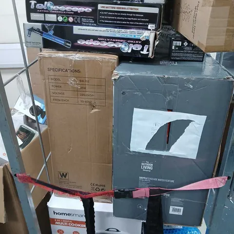 CAGE OF APPROXIMATELY 15 ASSORTED DAMAGED ITEMS TO INCLUDE - LIGHTS, FANS, VACUUM CLEANER ETC - COLLECTION ONLY