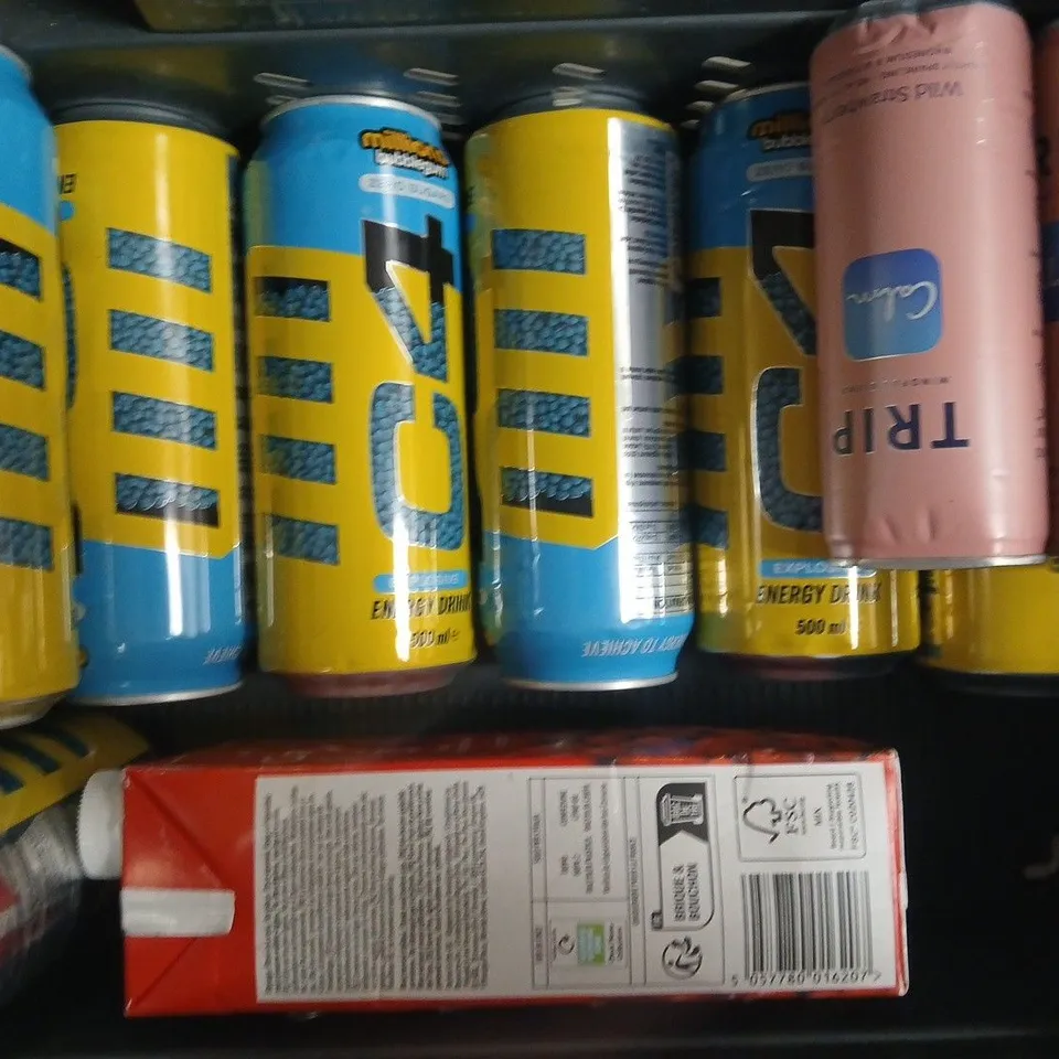 APPROXIMATELY 10 ASSORTED FOOD AND DRINK ITEMS TO INCLUDE C4, TRIP, ETC