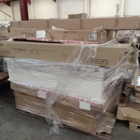 PALLET OF ASSORTED INCOMPLETE DESIGNER FURNITURE AND FURNITURE PARTS