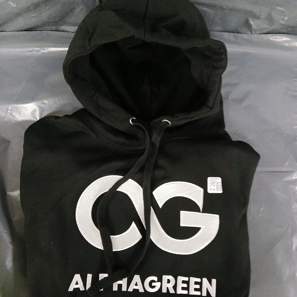 5X ALPHAGREEN HOODIE WITH AG LOGO – BLACK, SIZE S
