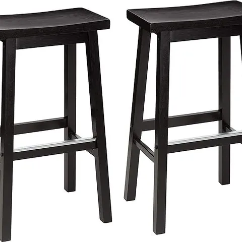 AMAZON BASICS SOLID WOOD SADDLE-SEAT KITCHEN COUNTER BARSTOOL