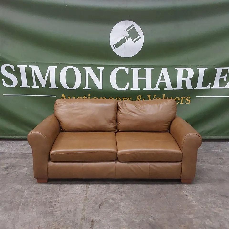 BAILEY 3 SEATER LEATHER SOFA - TAN RRP £879