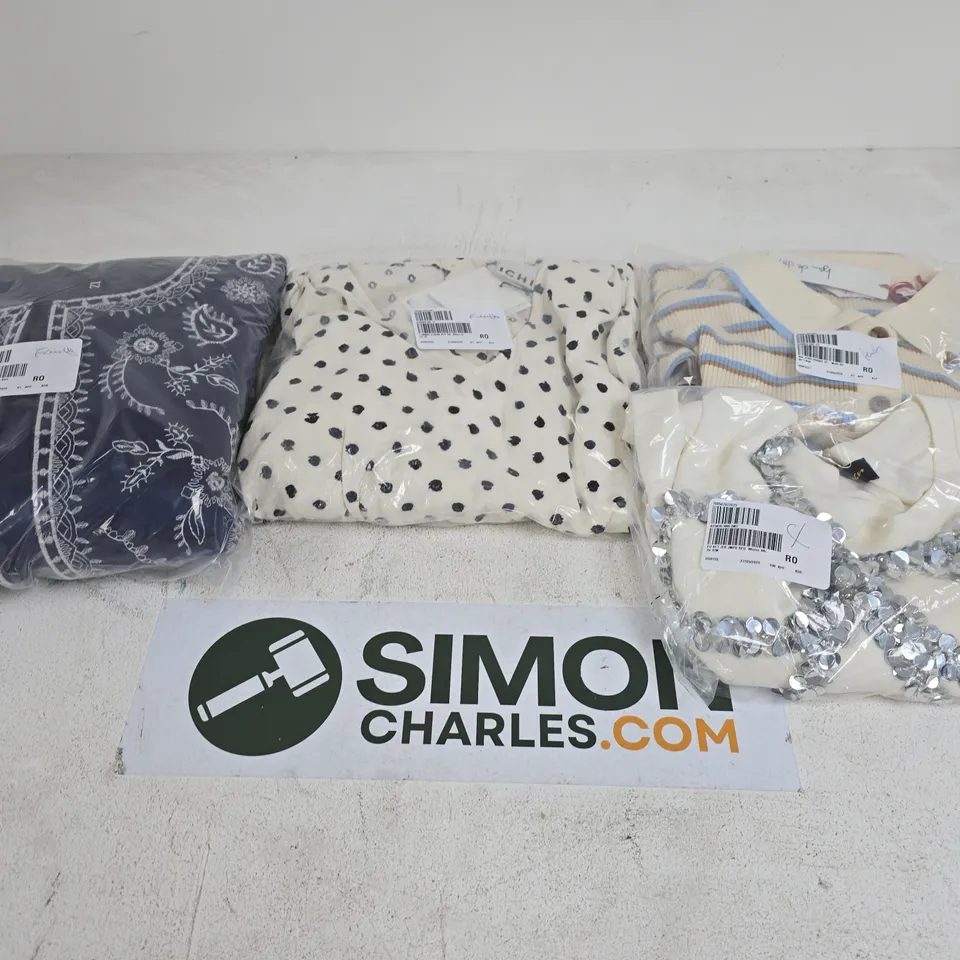 APPROXIMATELY 20 ASSORTED CLOTHING ITEMS IN VARIOUS STYLES, SIZES & COLOURS