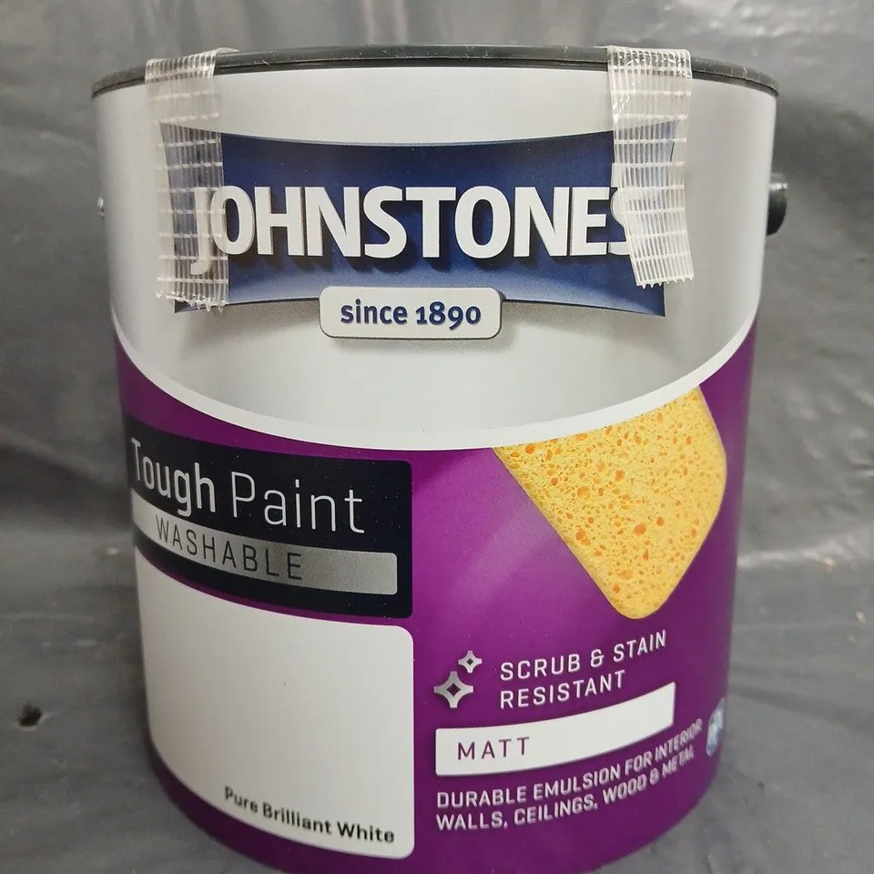 JOHNSTONE'S TOUGH PAINT - PURE BRILLIANT WHITE - 2.5L - COLLECTION ONLY