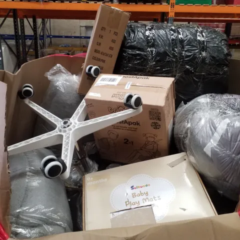 PALLET CONTAINING ASSORTED PRODUCTS INCLUDING OFFICE CHAIR, BABY PLAY MATS & BOOSTAPAK BACKPACK/CAR