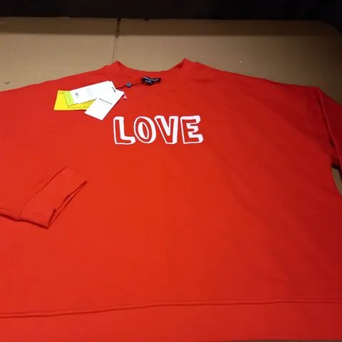 WHISTLES LOVE LOGO SWEATSHIRT IN RED - L