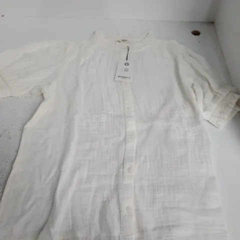 SEASALT CORNWALL SHORE PATH SHIRT IN CHALK - UK 16