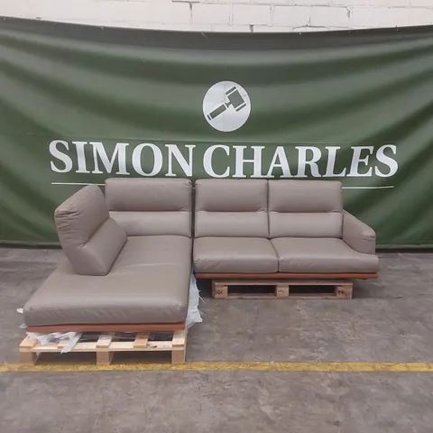 QUALITY DESIGNER ITALIAN MADE FENG LEATHER CORNER CHAISE SOFA 