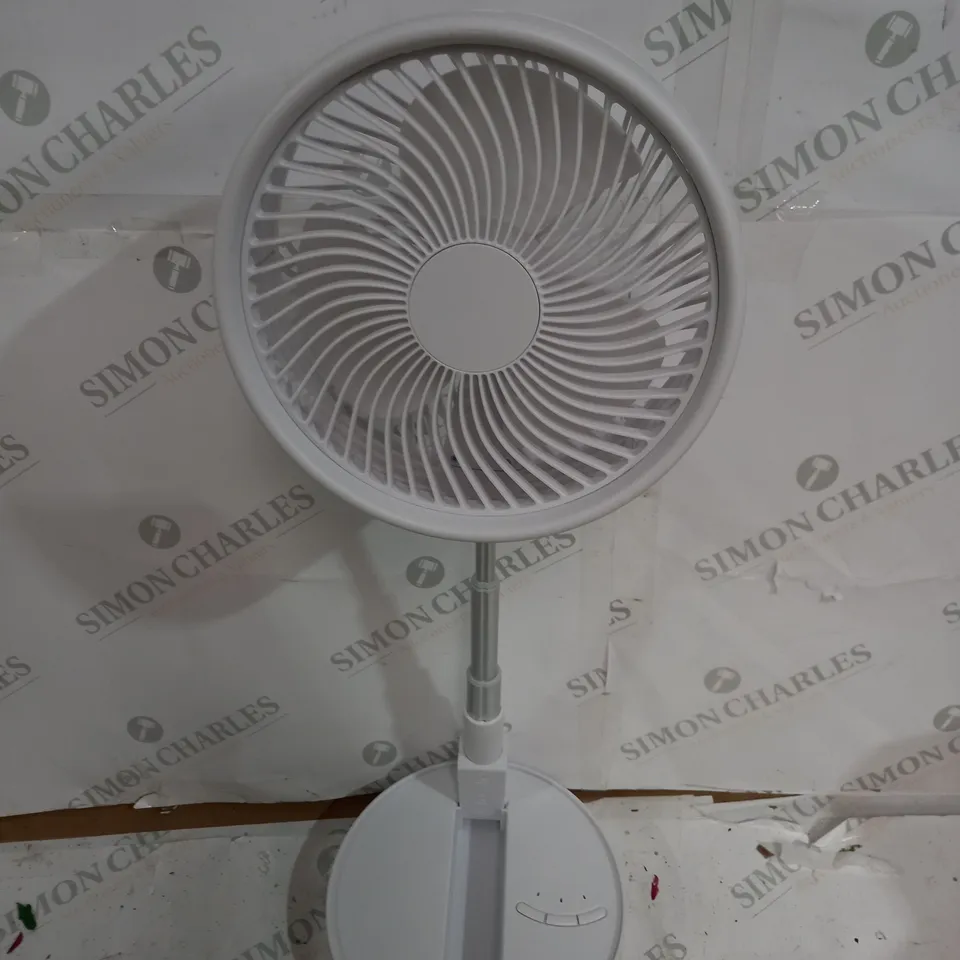 BELL & HOWELL ADJUSTABLE FOLDING RECHARGEABLE STAND FAN WHITE