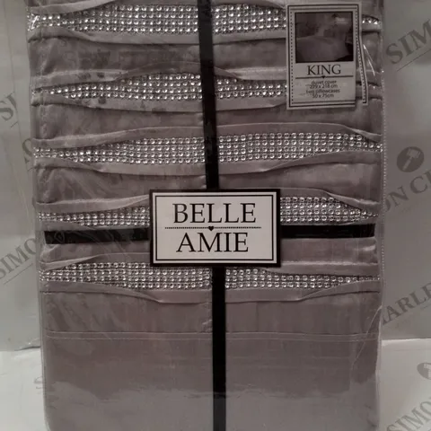 BRAND NEW BELLE AMIE CRYSTAL KING 229×218CM DUVET COVER - SILVER