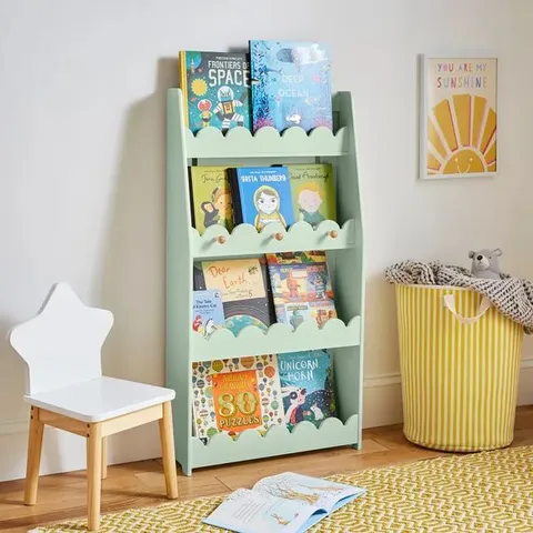 BOXED KIDS JOSIE SCALLOP BOOKCASE - SAGE (1 BOX)