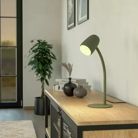 BOXED EGLO CARLO MODERN STEEL FLEXIBLE DESK LAMP - GREEN