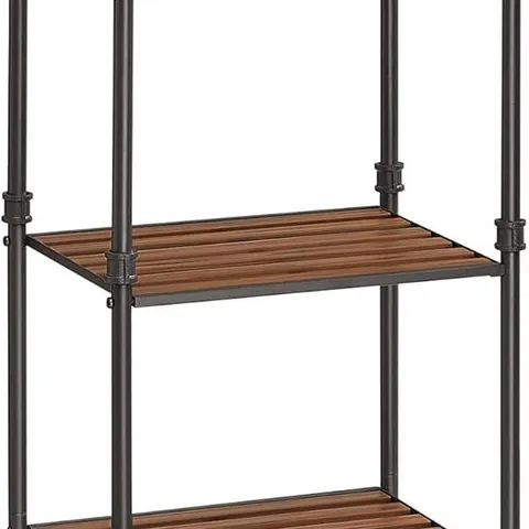 BOXED VASAGLE BATHROOM SHELVES, 5-TIER STORAGE RACK - BROWN/BLACK 
