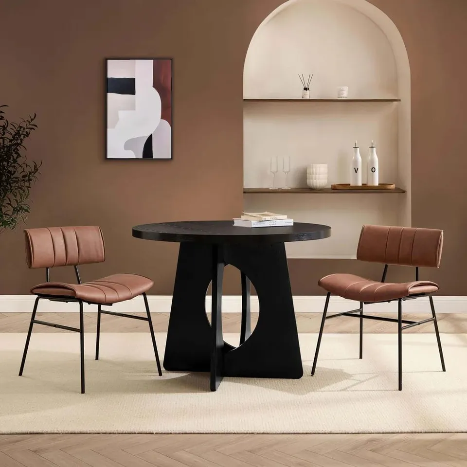 BOXED DUSK LUCY 4 SEATER DINING TABLE - BLACK (1 BOX)