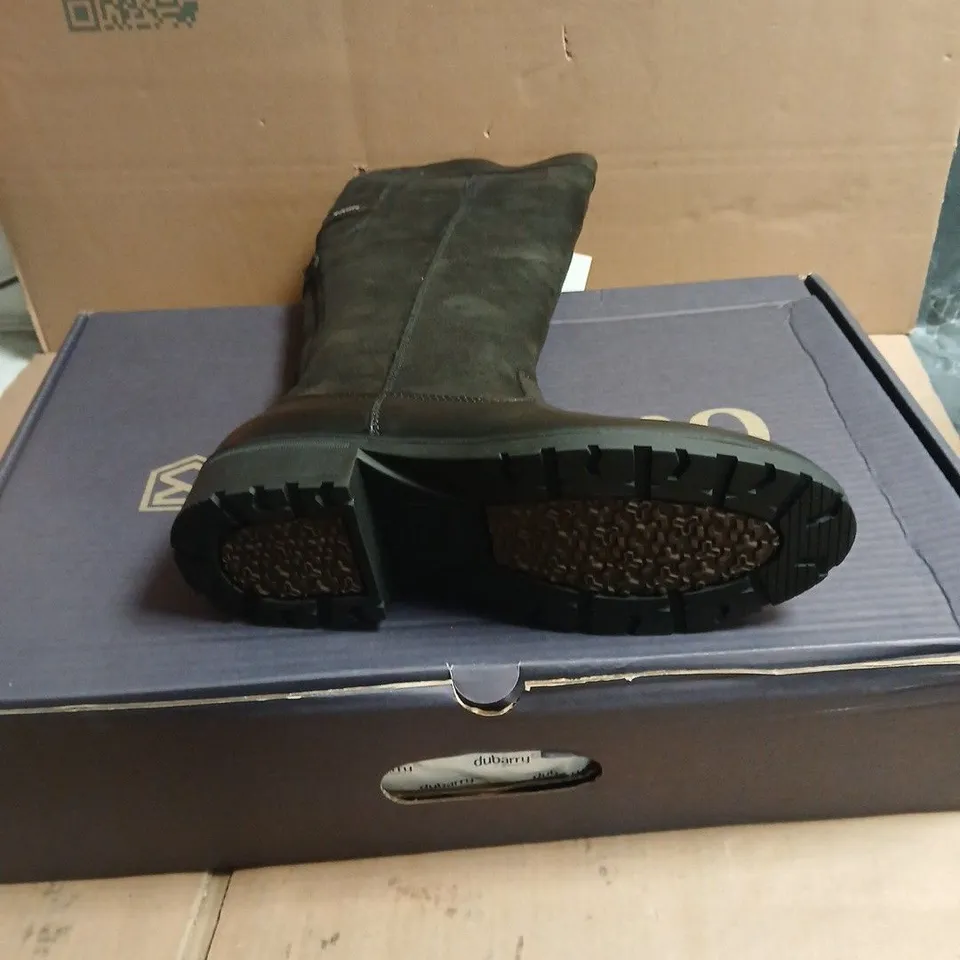 DUBARRY BLACK KNEE-HIGH LEATHER BOOTS WITH GORE-TEX – BOXED SIZE EU 42