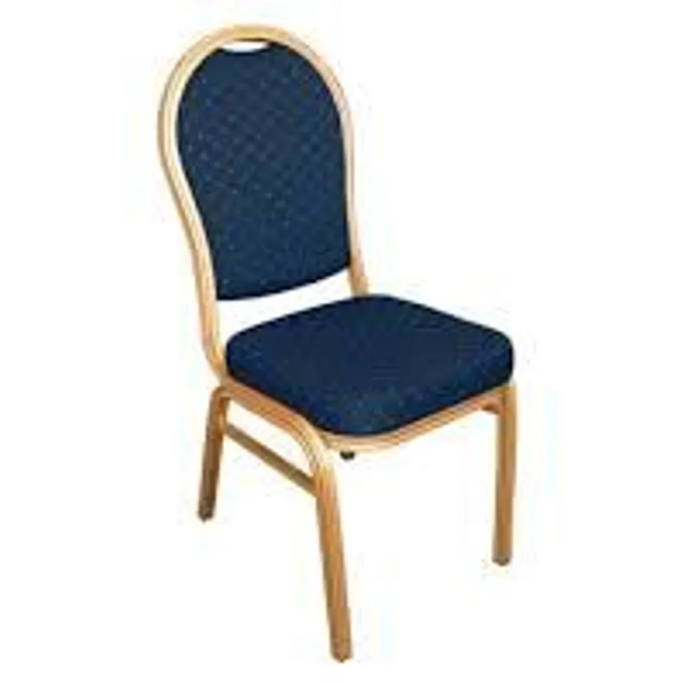 BRAND NEW BOLERO U526 ALUMINIUM ARCHED BACK BANQUET CHAIRS BLUE (PACK OF 3)
