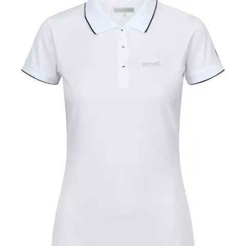 REGATTA WOMENS REMEX II POLO NECK T-SHIRT WHITE SOLID SIZE 14