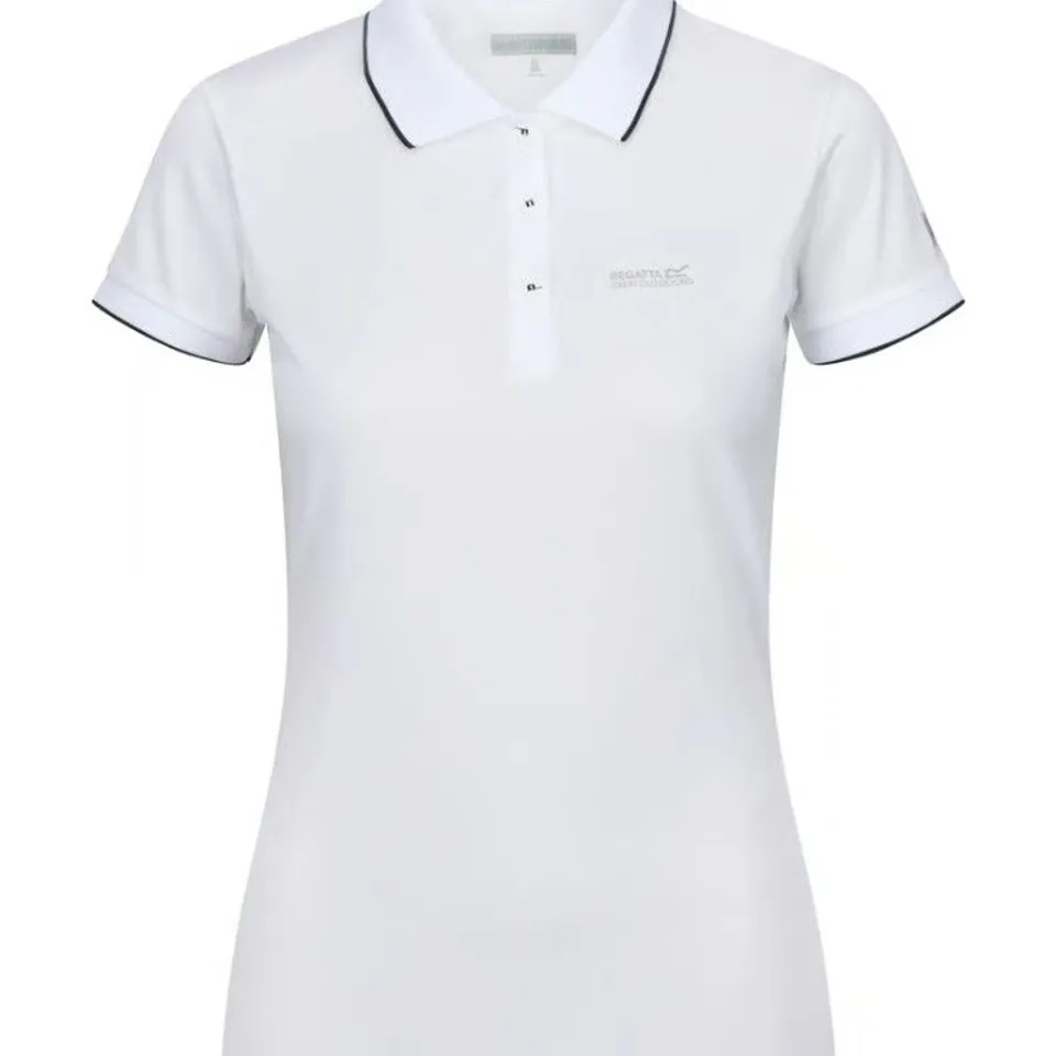 REGATTA WOMENS REMEX II POLO NECK T-SHIRT WHITE SOLID SIZE 14
